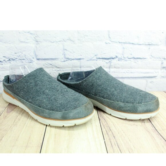 LL Bean Downeast Gray Wool Slip On Anti Odor Cozy Slipper Clogs Size 11 M - Picture 3 of 9